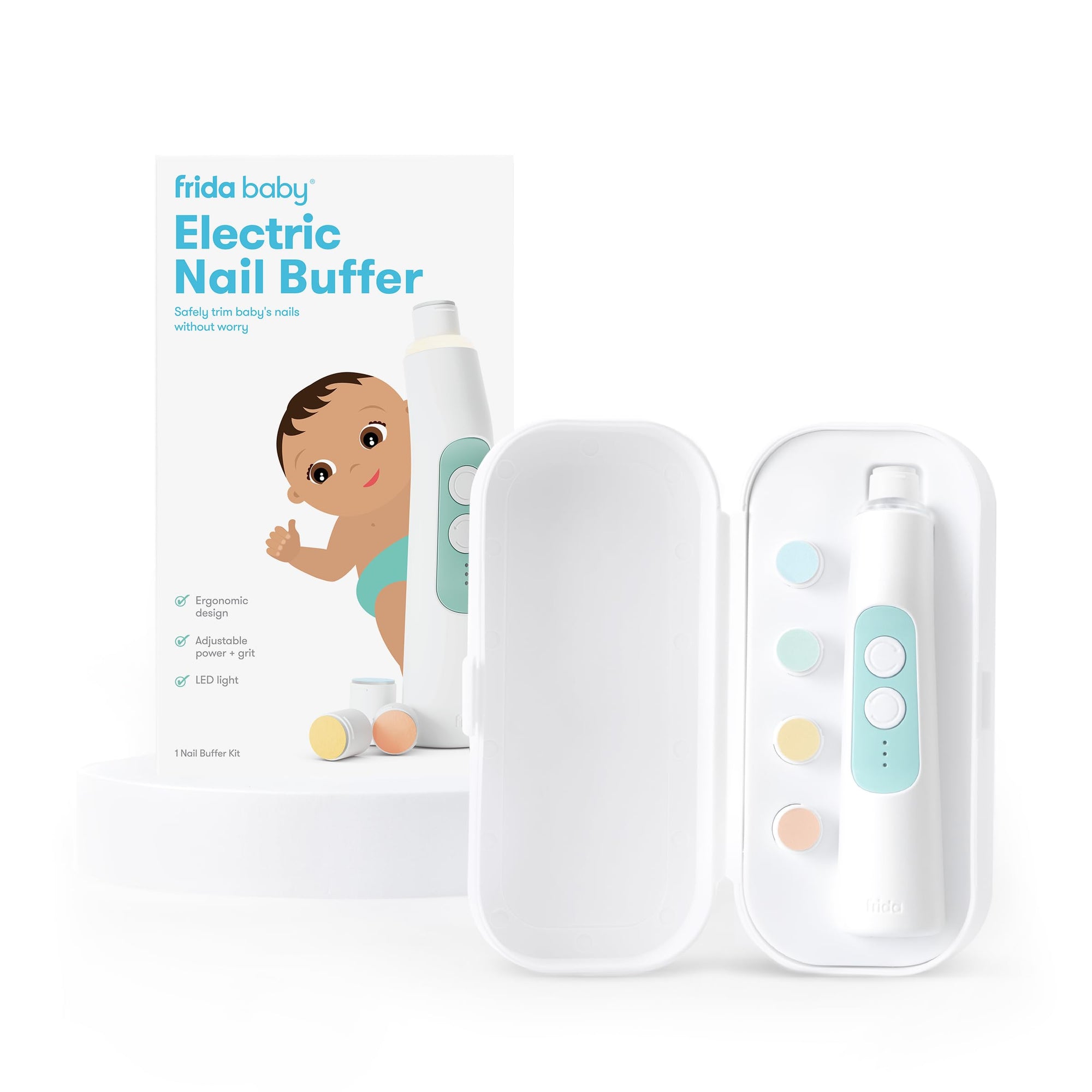 Frida Baby Electric Nail Trimmer + 4 Buffer Pads + Storage Case