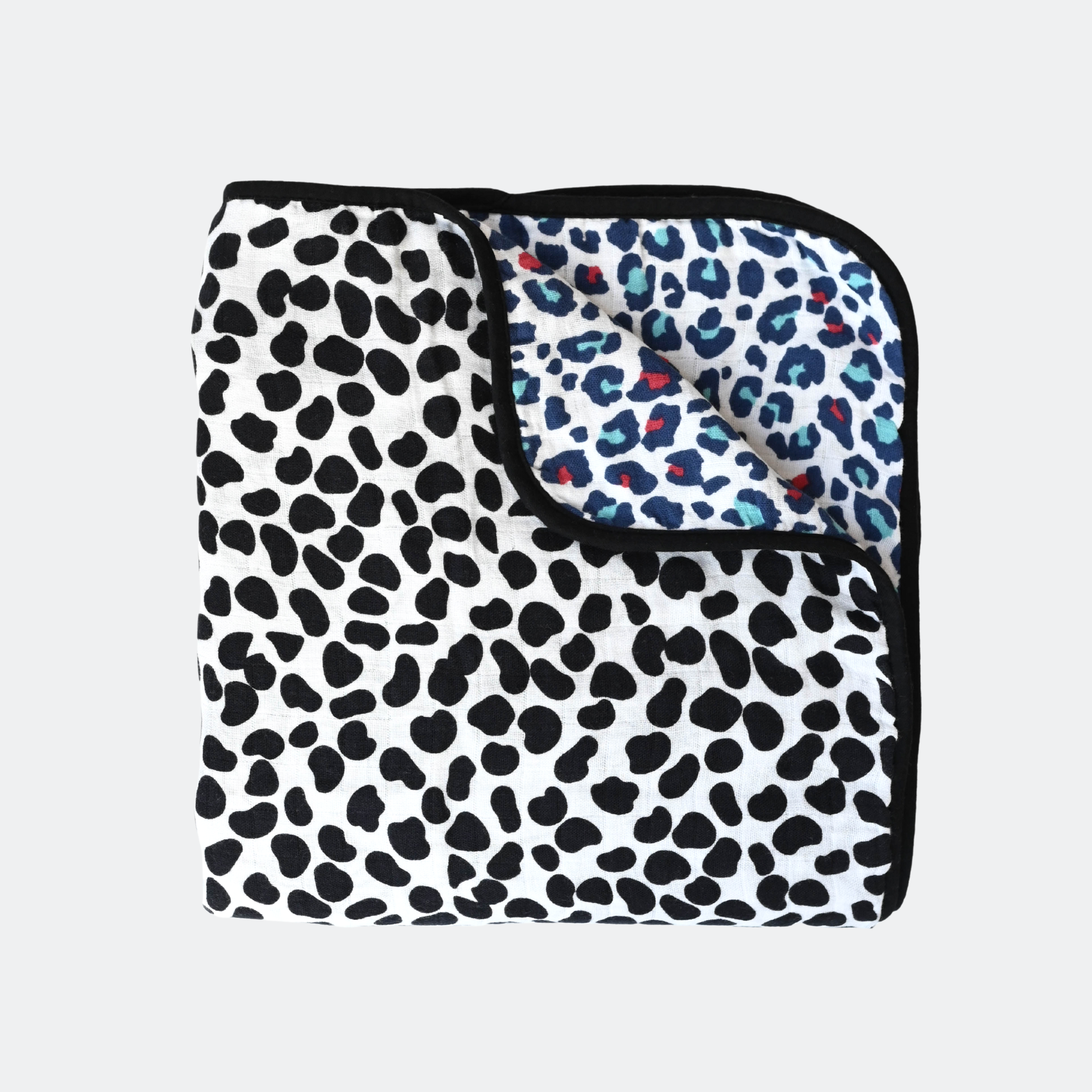 Etta Loves ANIMAL PRINT MUSLIN BLANKET - reversible newborn to 4 months / 5+ months