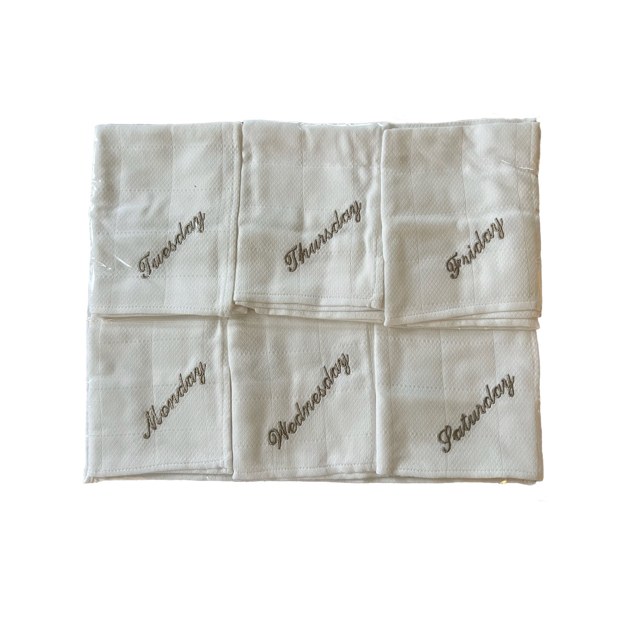 Timeless, elegant, soft, pure cotton weekdays (7 Multipack) muslins