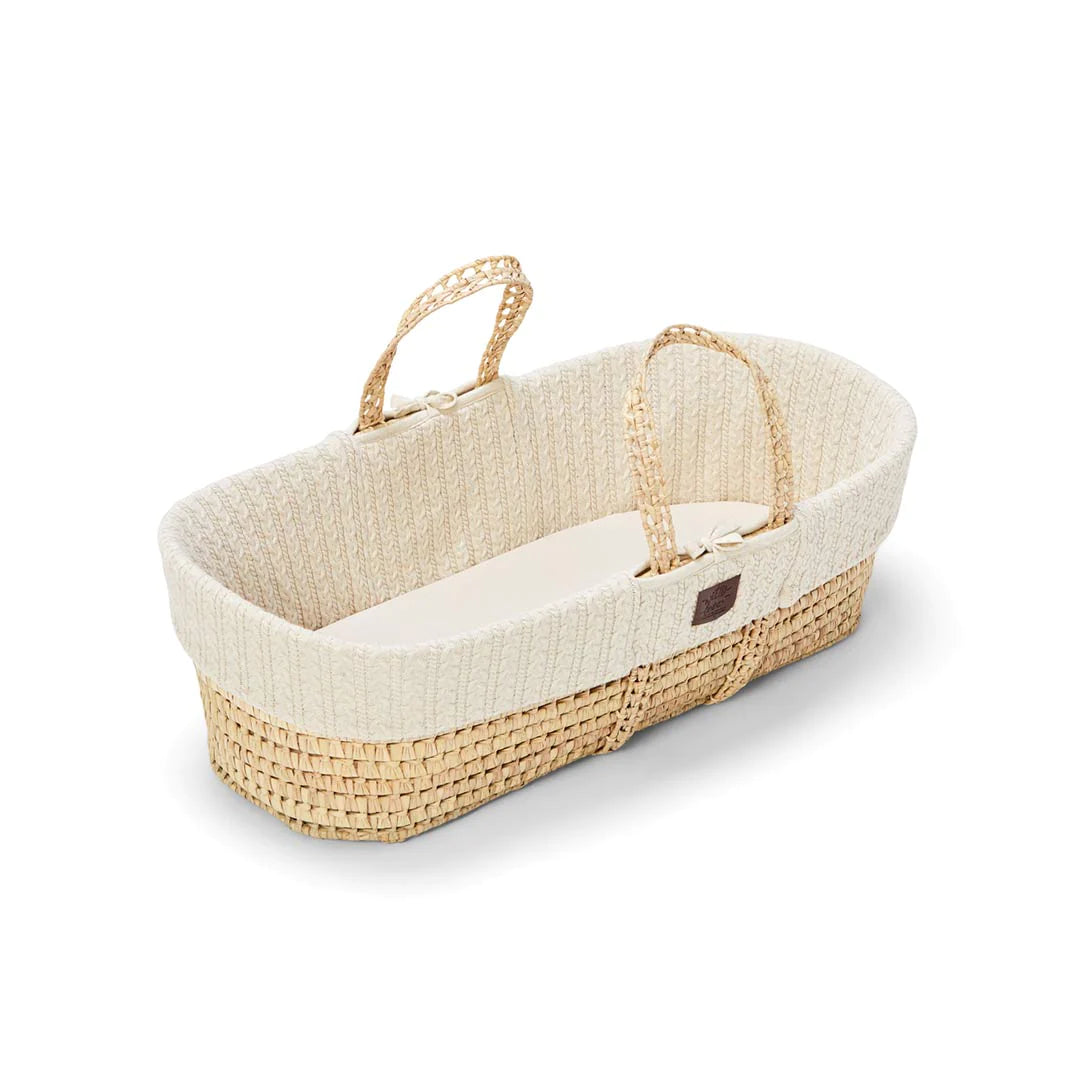 The Little Green Sheep Natural Knitted Moses Basket & Mattress