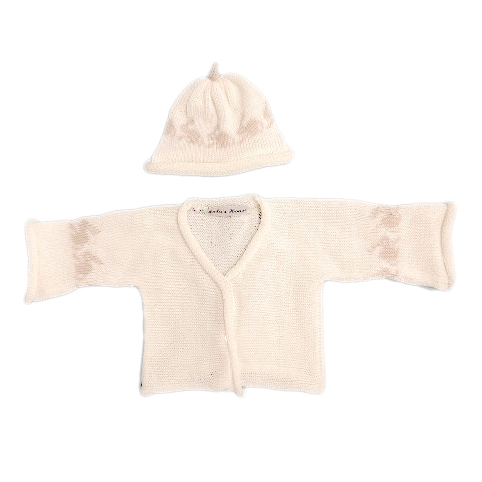 Anita's House Merino Bunny Cardigan and Hat