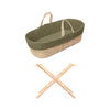 The Little Green Sheep Natural Quilted Moses Basket, Mattress & Stand