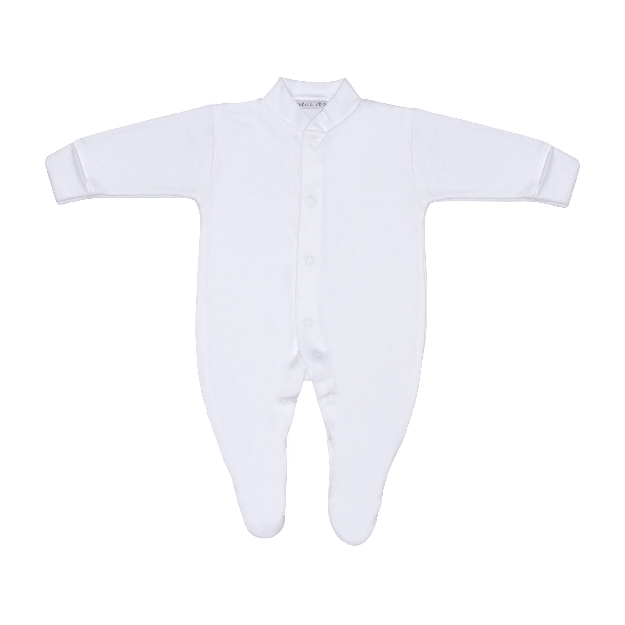 Pure Cotton Babygro - White