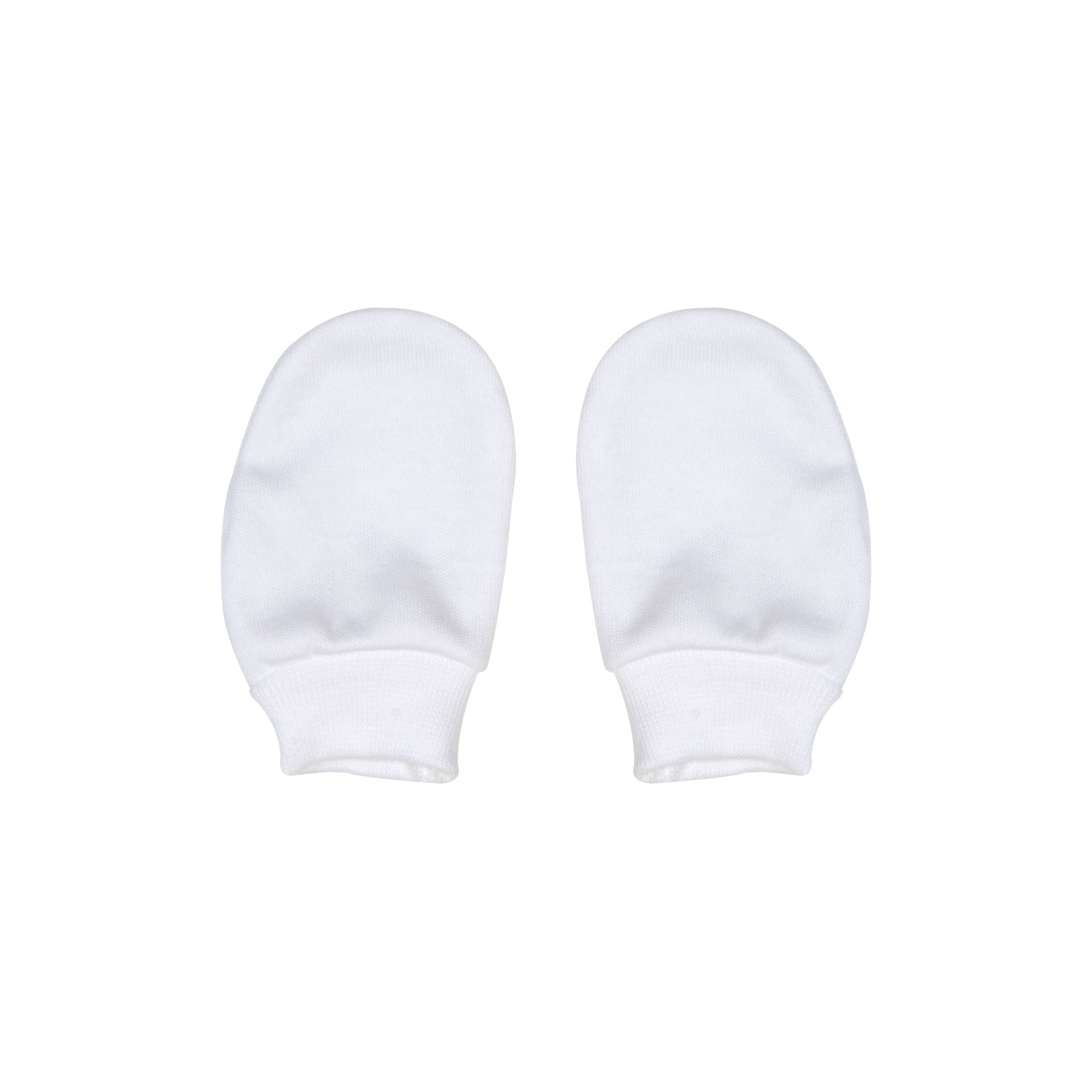 Pure Cotton Scratch Mitts - White