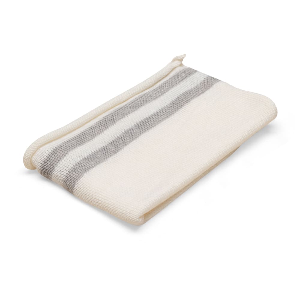 Anitas House Merino Breton Shawl Ivory With Grey Baby