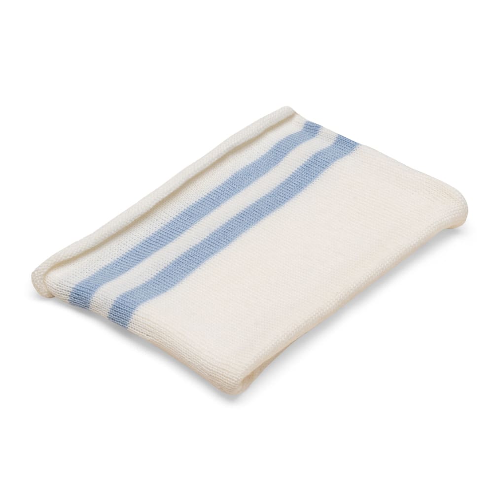 Anitas House Merino Breton Shawl Ivory With Pale Blue Baby