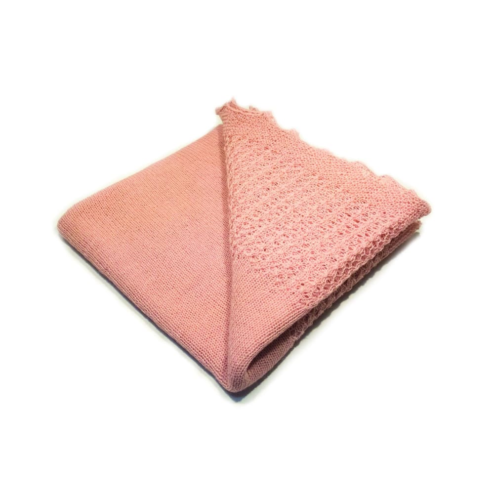 Anitas House Merino Lace Edge Shawl Pink Baby