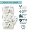 Kit & Kin Premium Eco Nappies, Size 4, (128 Nappies)