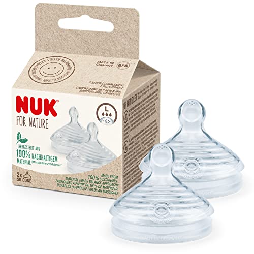 NUK for Nature Replacement Baby Bottle Teats - Pack of 2