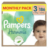 Pampers Harmonie Nappies Size 3, 6kg-10kg, 186 Nappies