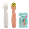 BEABA, Set of 2 1st Age Baby Spoons - Different Texturees
