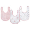 aden + anais Essentials Cotton Muslin Baby Snap Bibs - 3 Pack
