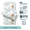 Kit & Kin Premium Eco-Friendly and Sustainable Starter Pack Bundle, Baby Nappies and Wipes, Size 1-160 Nappies, 240 Wipes