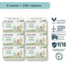 Kit & Kin Eco Nappies, Size 2, (20 x 6 Packs, 240 Nappies)