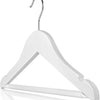 Wooden Hanger White without Pegs 12-pack