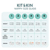 Kit & Kin Premium Eco-Friendly and Sustainable Starter Pack Bundle, Baby Nappies and Wipes, Size 1-160 Nappies, 240 Wipes