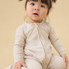 MORI Ribbed Clever Zip Sleepsuit