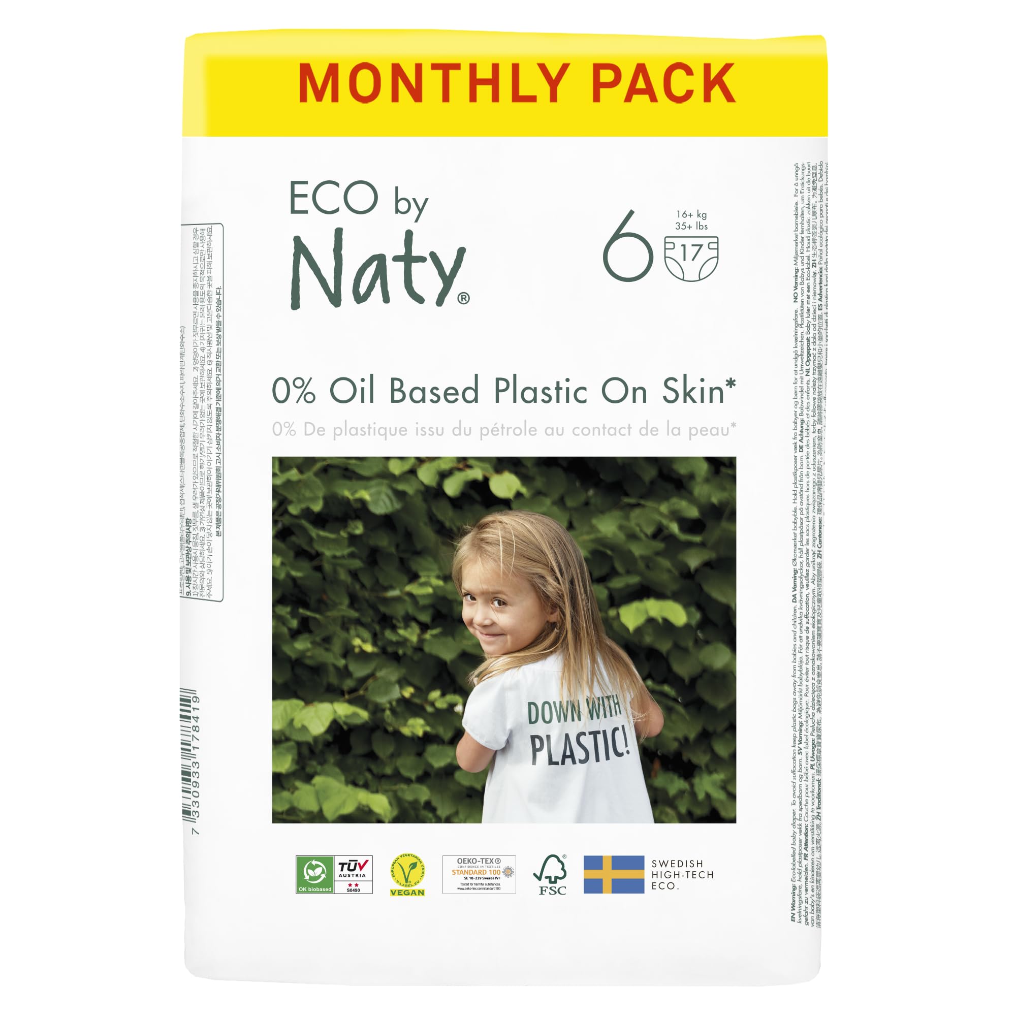 Eco by Naty Baby Nappies, Size 6, (102 Count)