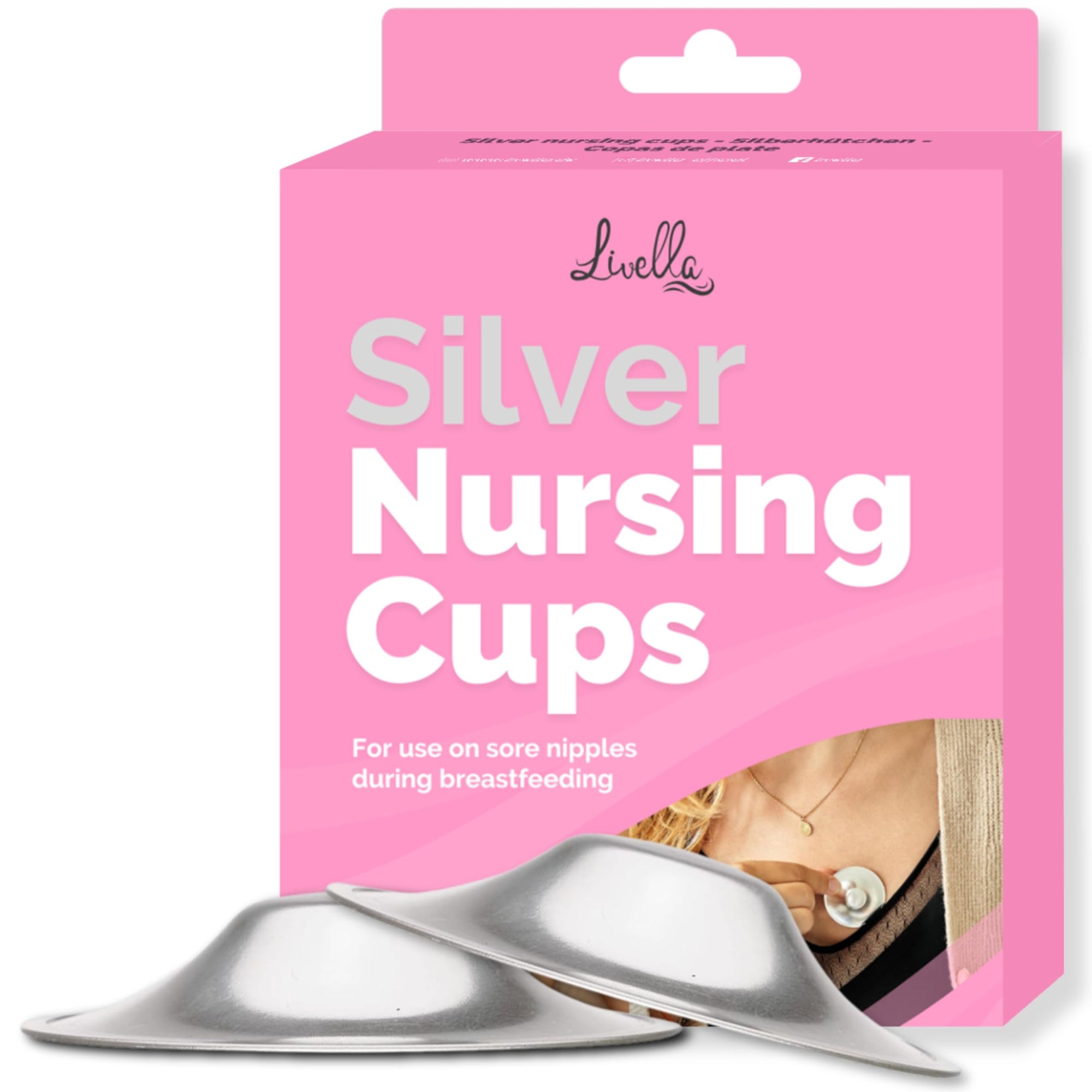 Livella Silver Nursing Cups for Breastfeeding