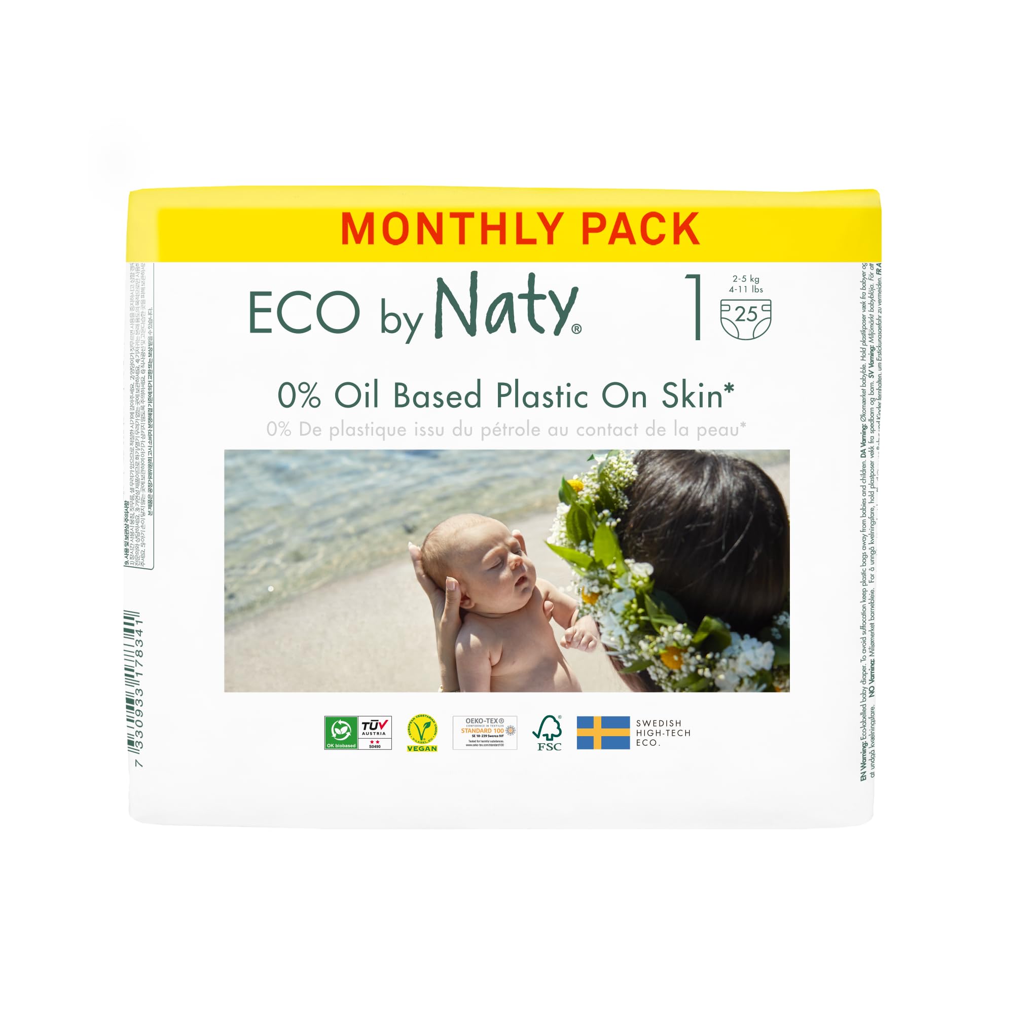 Eco By Naty Baby Nappies, Size 1, (100 Count)