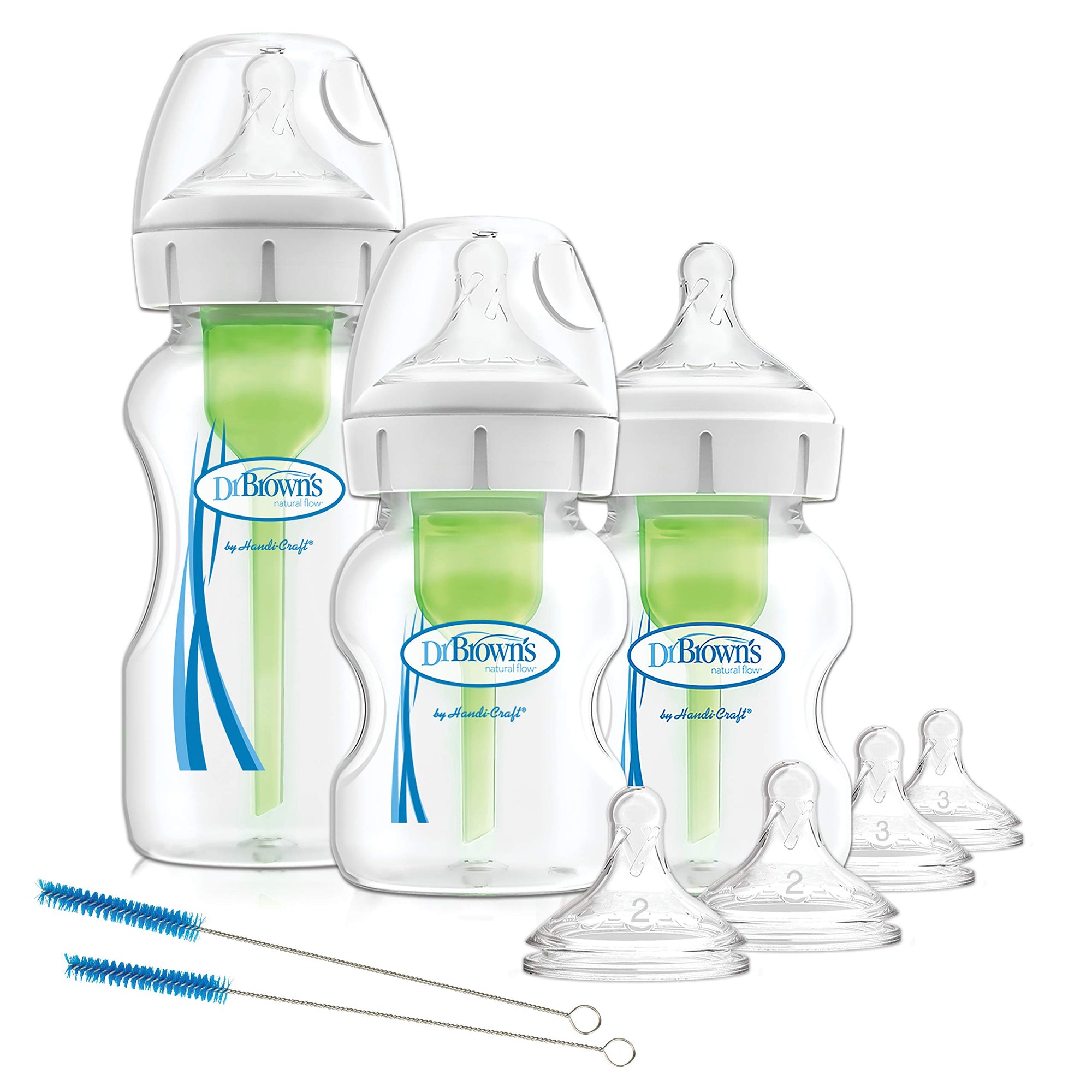 Dr. Brown's Options+ Anti Colic Baby Bottle, Wide Neck, Starter kit