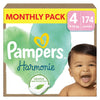 Pampers Harmonie Nappies Size 4, 9kg-14kg, 174 Nappies