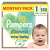 Pampers Harmonie Nappies Size 1, 2kg-5kg, 180 Nappies