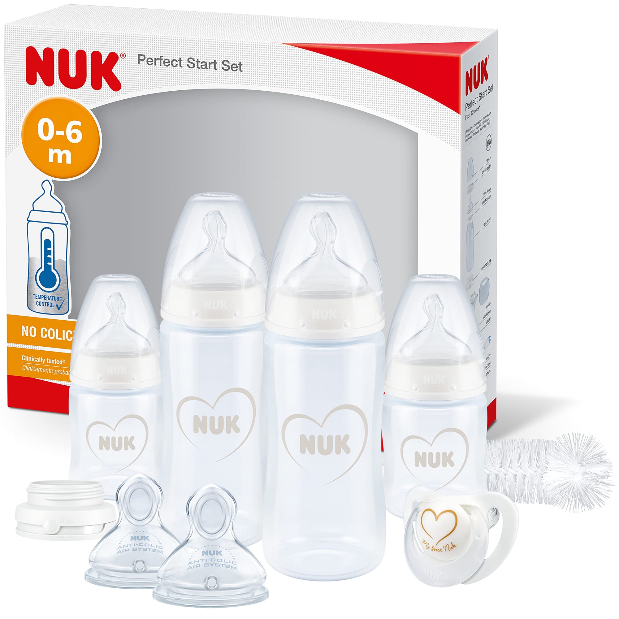 NUK First Choice+ Glass Baby Bottles Starter Set