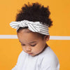 MORI Baby Bow Headband - Grey Stripe
