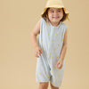 MORI Towelling Romper - Lemon & Blue