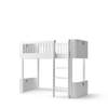 Oliver Furniture Mini+ cot bed incl. junior kit to low loft bed