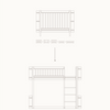 Oliver Furniture Mini+ cot bed incl. junior kit to low loft bed