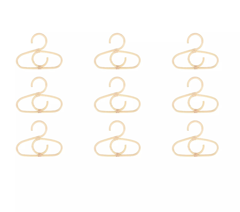 CuddleCo Aria Set of 9 Hangers - Rattan