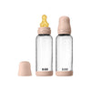 BIBS 2 Pack Glass Baby Bottle Round Latex