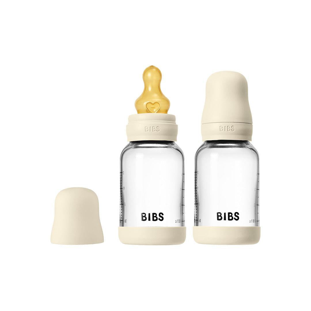 BIBS 2 Pack Glass Baby Bottle Round Latex