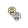 BIBS Colour GLOW Latex Pacifiers - Sage + Cloud - 2 Pack - Size 3 [AWIN] [Natural Baby Shower Ltd]