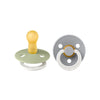 BIBS Colour GLOW Latex Pacifiers - Sage + Cloud - 2 Pack - Size 3 [AWIN] [Natural Baby Shower Ltd]