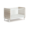 Boori Natty Cot Bed - White + Oak - White + Oak / Boori Babysafe Fibre + Pocket Spring Mattress [AWIN] [Natural Baby Shower Ltd]