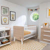 Boori Natty Cot Bed - White + Oak - White + Oak / Boori Babysafe Fibre + Pocket Spring Mattress [AWIN] [Natural Baby Shower Ltd]