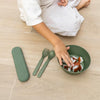 Citron 2 Piece Cutlery Set With Silicone Case - green - Dino [AWIN] [Natural Baby Shower Ltd]