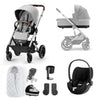 CYBEX Balios S Lux + Cloud T Travel System - Stone Grey / With Base / No Footmuff [AWIN] [Natural Baby Shower Ltd]