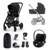 CYBEX Balios S Lux + Cloud T Travel System - Moon Black / No Base / Gold Footmuff [AWIN] [Natural Baby Shower Ltd]