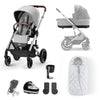 CYBEX Balios S Lux Essential Pushchair Bundle - Stone Grey / Gold Footmuff [AWIN] [Natural Baby Shower Ltd]