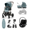 CYBEX Balios S Lux + Cloud T Travel System - Stormy Blue / No Base / Gold Footmuff [AWIN] [Natural Baby Shower Ltd]