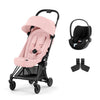 CYBEX Coya Compact Stroller + Cloud T Travel System - Peach Pink / Matt Black / With Base [AWIN] [Natural Baby Shower Ltd]