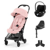 CYBEX Coya Compact Stroller + Cloud T Travel System - Peach Pink / Matt Black / With Base [AWIN] [Natural Baby Shower Ltd]