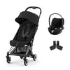 CYBEX Coya Compact Stroller + Cloud T Travel System - Sepia Black / Rose Gold / With Base [AWIN] [Natural Baby Shower Ltd]