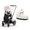 CYBEX e-Priam Pushchair - Off White - Rose Gold / Lux Carrycot [AWIN] [Natural Baby Shower Ltd]