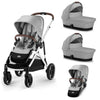 CYBEX Gazelle S Twin Pushchair - Stone Grey / 2x Carrycot + Seat Unit [AWIN] [Natural Baby Shower Ltd]