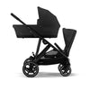 CYBEX Gazelle S Double Pushchair - Moon Black / With Seat Unit [AWIN] [Natural Baby Shower Ltd]